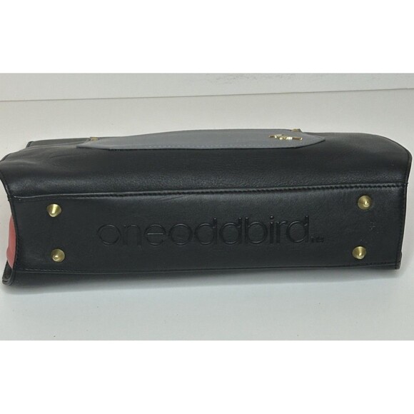 Oneoddbird Whippoorwill Leather Clutch Black With Gray And Pink Colorblocking - Picture 6 of 7